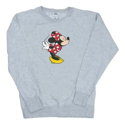 (L, Heather Grey) Disney Womens/Ladies Minnie Mouse Split Kiss Sweatshirt