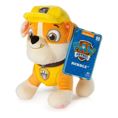 Paw Patrol Rubble Plush Toy, Standing Plush with Stitched Detailing, for Ages and up, Multicolor