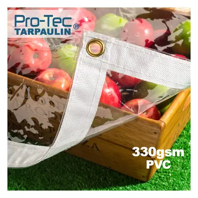 (6ft x 10ft) 330gsm Heavy Duty Glass Clear Waterproof PVC Tarpaulin