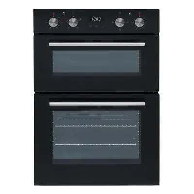 SIA DO102 60cm Black Built In Double Electric True Fan Oven With Digital Timer