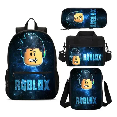 ROBLOX Kids 4PCS Backpack Set Shoulder Bag Crossbody Bag Lunch Box Pencil Box