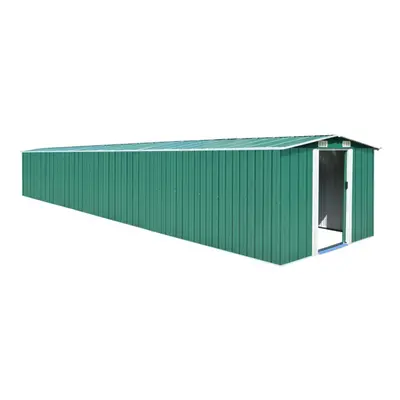 vidaXL Garden Shed Green 257x779x181 cm Galvanised Steel Outdoor Storage House