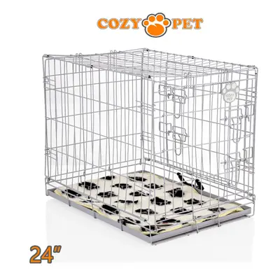 Dog Cage 24'' Grey by Cozy Pet Puppy Crate Inc Vet Bed DC24G + VB24C