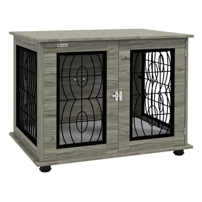 PawHut Dog Crate Furniture, End Table for Medium Dogs w/ Cushion