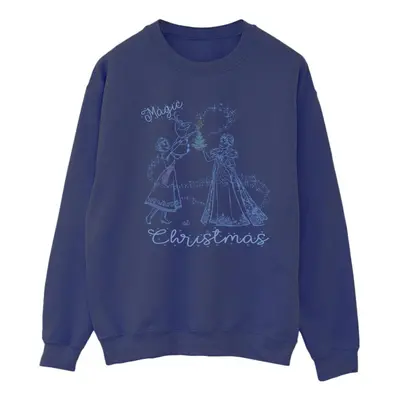 (L, Navy Blue) Disney Womens/Ladies Frozen Magic Christmas Sweatshirt