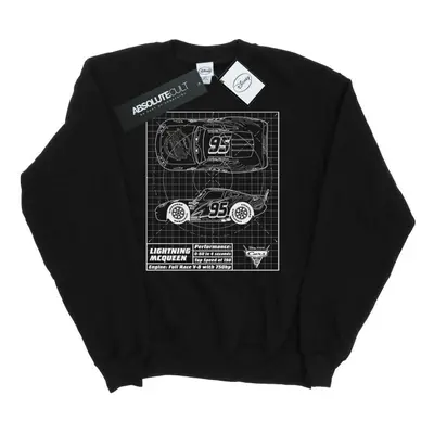 (S, Black) Disney Mens Cars Lightning McQueen Blueprint Cotton Sweatshirt