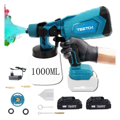 1000ML Cordless Paint Sprayer 18V+2xBattery+Charger-Makita Compatible