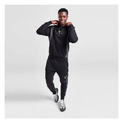 (Black, XL) Nike Air Mens Contrast Panel Tracksuit Set