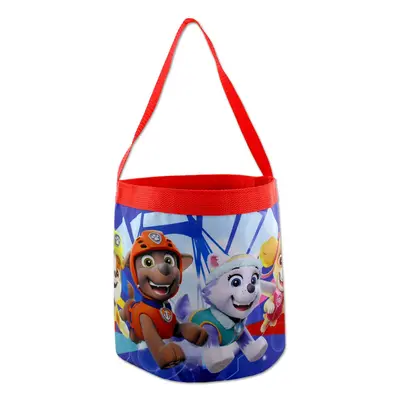 Paw Patrol Boys Girls Collapsible Nylon Gift Basket Bucket Tote Bag (One Size Blue/Red)