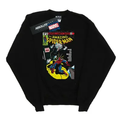 (S, Black) Marvel Mens Spider-Man Black Cat Cover Sweatshirt