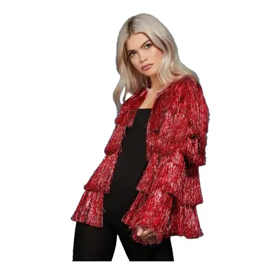 (L/XL) Fever Red Tinsel Festival Jacket - S/M & L/XL