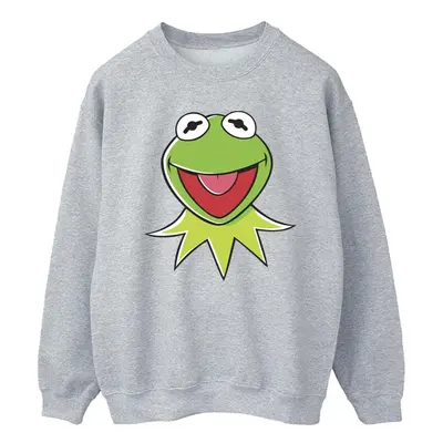 (S, Sports Grey) Disney Mens Muppets Kermit Head Sweatshirt