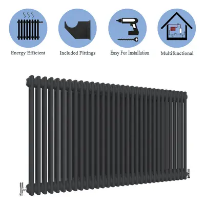 (Black, 600*1460mm) Cast Iron Style Radiators