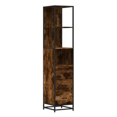 (smoked oak) vidaXL Bathroom Cabinet Grey Sonoma 35x37.5x166 cm Engineered Wood