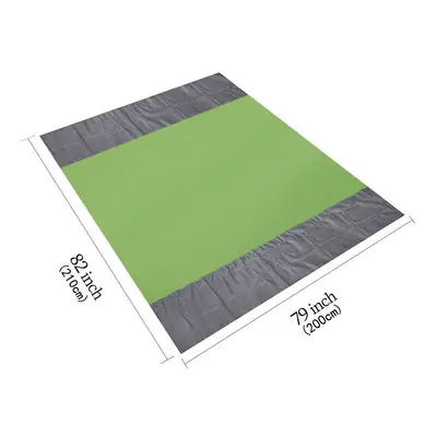 (Green) 210x200cm Picnic Blanket Oxford Foldable Beach Mat Waterproof Quick Drying Sand Proof Ca