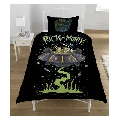 Rick and Morty" UFO Duvet Set, Polyester-Cotton, Multi-Colour, Single