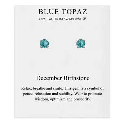 December (Blue Topaz) Birthstone Earrings Created with Swarovski Crystals