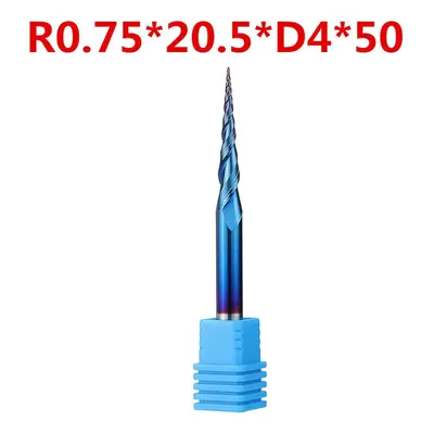 (R0.75*20.5*D4*50) NACO-blue R0.25/ R0.5/ R0.75/ R1.0 *20.5*D4*50 Flutes Ball Nose Milling Cutte