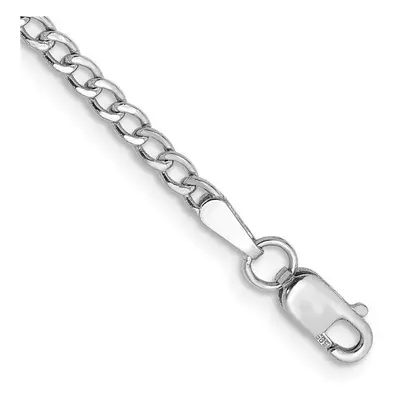 Quality Gold BC123-10 14K White Gold in. 2.5 mm Semi-Solid Curb Chain Anklet