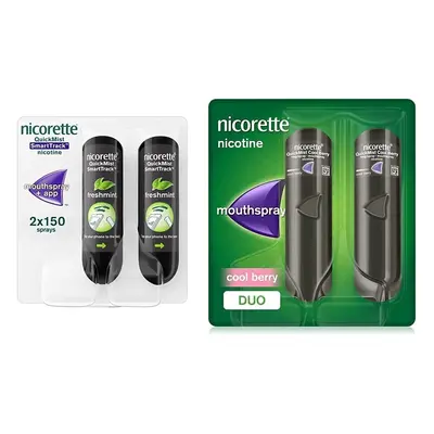 QuickMist SmartTrack Mouthspray Duo Pack, 1mg (Quit Smoking & Stop Smoking Aid) & QuickMist Cool