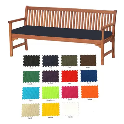 (Navy Seater) Garden Outdoor Waterproof Seater Bench Pad Cushion