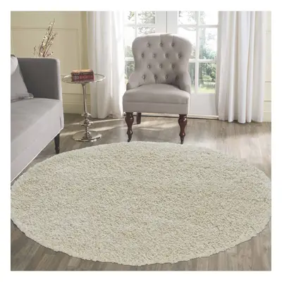 (Round x 120cm, IVORY) Living Room Soft Shaggy Rugs 45mm Pile Height Small - Extra Large in Colo