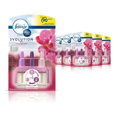 Febreze Ambi Pur 3Volution Air Freshener Plug-In Diffuser Refill, Odour Eliminator, Thai Orchid,