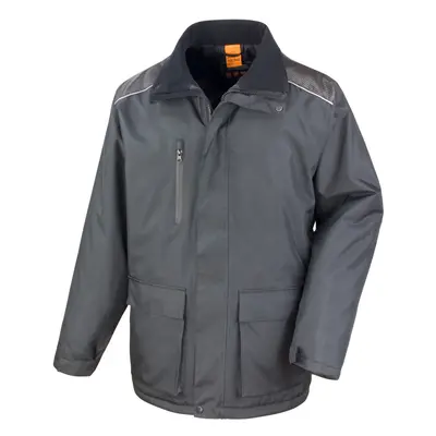 (L, Black) Result Mens Work-Guard Vostex Long Coat / Workwear (Waterproof & Windproof)