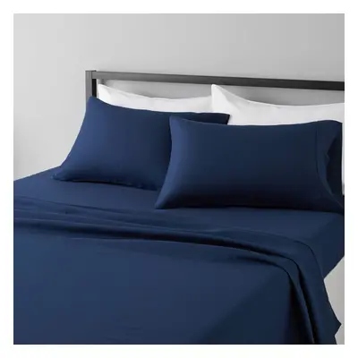 Amazon Basics Lightweight Super Soft Easy Care Microfiber 4-Piece Bed Sheet Set with 14-Inch Dee