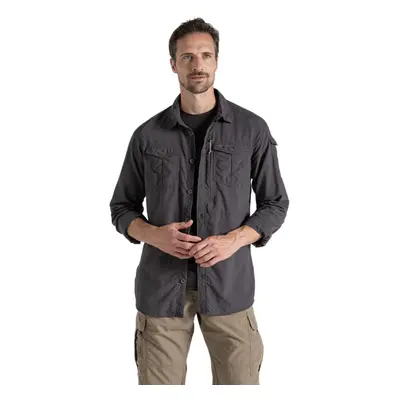 (L, Black Pepper) Craghoppers Mens Adventure III Nosilife Long-Sleeved Shirt