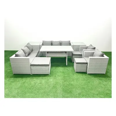 Fimous Rattan Garden Furniture Set Outdoor Seater Patio Dinin g Sofa Sets with Dining Table Chai