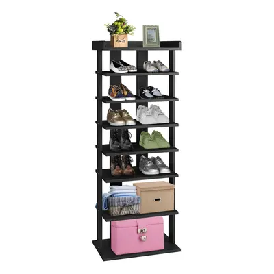 (Black) 7-Tier Shoe Shelf Tall Shoe Rack, Shoe Storage