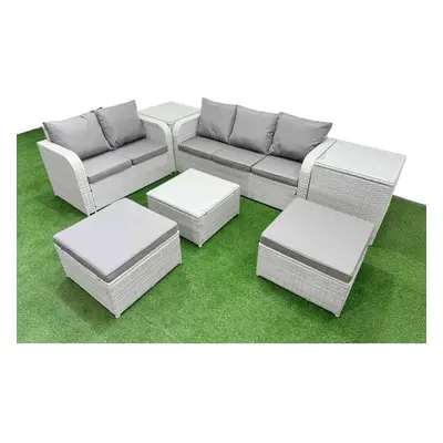 Fimous Seater PE Rattan Wicker Garden Furniture Patio Conservatory Sofa Set with Seater Sofa Lov