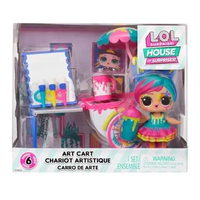 LOL Surprise OMG House of Surprises Playset - ART CART - Includes 3"/7.6cm Splatters Doll with S