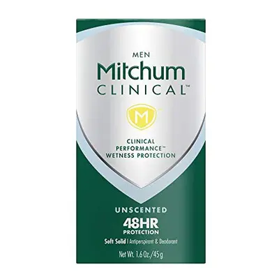 Mitchum Men Clinical Soft Solid Antiperspirant Deodorant ,Unscented , 1.6 Ounce