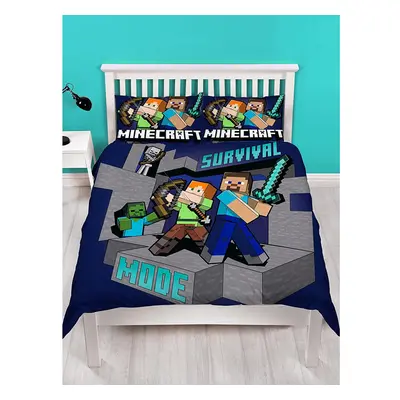 Minecraft Survive Double Duvet Cover and Pillowcase Set