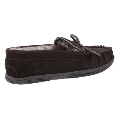 (Brown, (Adults')) Hush Puppies Suede Men's Chocolate Slippers