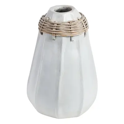 Decorative Vase KAMPAR Ceramic White