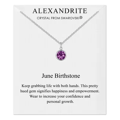 June (Alexandrite) Birthstone Necklace Created with Swarovski Crystals