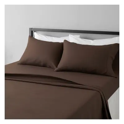 Amazon Basics Lightweight Super Soft Easy Care Microfiber 4-Piece Bed Sheet Set with 14-Inch Dee