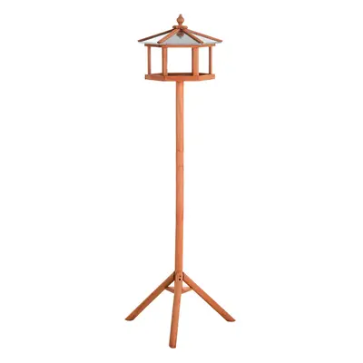 PawHut Bird Table Wooden Feeding Station with Stand for Garden Wooden 153cm