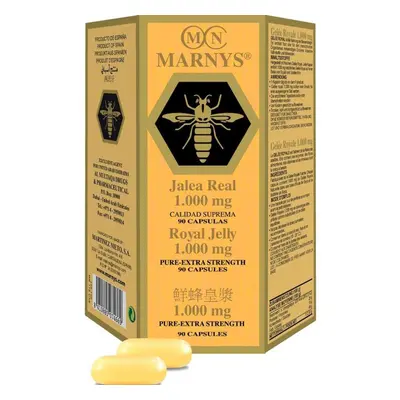 Marnys Royal Jelly 1000mg Capsules 90's |Pure Extra Energy Strength | Action Against Fatigue & T