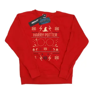 (L, Red) Harry Potter Womens/Ladies Christmas Pattern Sweatshirt