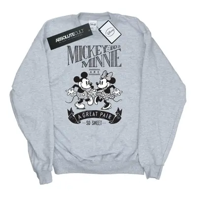 (XXL, Heather Grey) Disney Womens/Ladies Mickey And Minnie Mouse Great Pair Sweatshirt