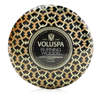 Voluspa-3 Wick Decorative Tin Candle - Burning Woods-340g/12oz