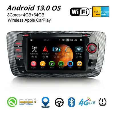 4GB+64GB Android CarPlay Car Stereo GPS Radio For SEAT IBIZA 8-Core DAB+ WiFi Canbus SWC Bluetoo