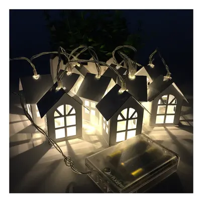 (Warm White) 1M LED Metal House String Lights LED Fairy Lights for Festival Christmas Wedding