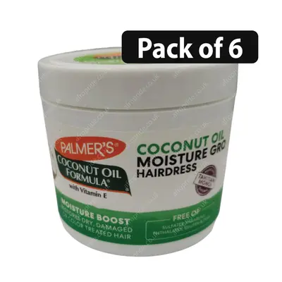 (Pack of 6) Palmers Coconut Oil Formula Moisture Gro Hairdress 5.25oz