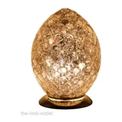 Mosaic Medium Egg Lamp - DISTRESSED GOLD Bedroom/Table Light