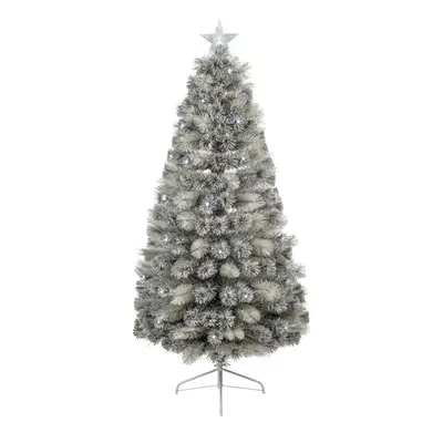 (1.2m (4ft)) Premier Fibre Optic Silver Tipped Fir w/White LED Lights - Sizes, to 240cm!